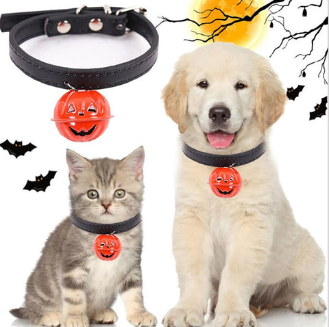 Halloween Pumpkin Pet Bell Collar